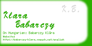 klara babarczy business card